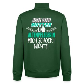 Mutter Altenpflegerin - Unisex Organic Zip Sweatshirt von Stanley/Stella - Flaschengrün - Hinten - AI Model Male 185 dark (185cm)