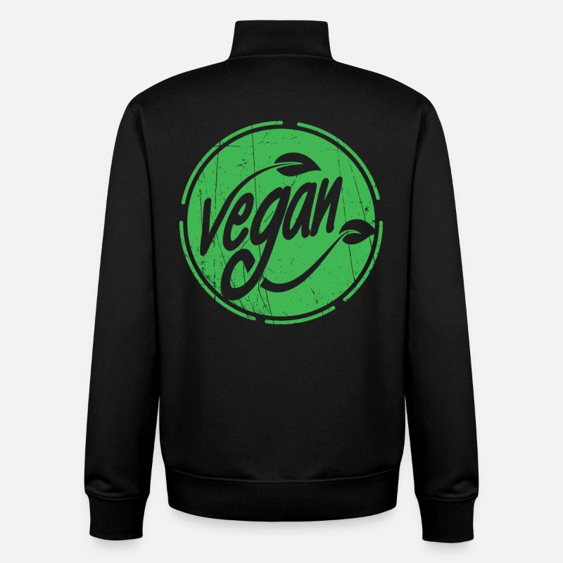 Conception végétalienne - Sweat zippé unisexe en coton bio Stanley/Stella - noir