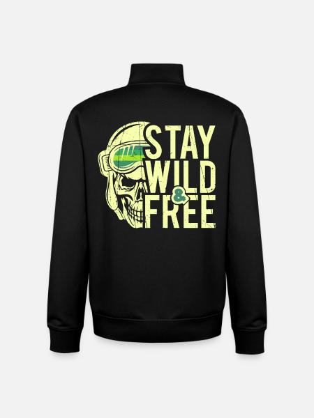 Stay Wild and Free - Design - Unisex Organic Zip Sweatshirt by Stanley/Stella - black