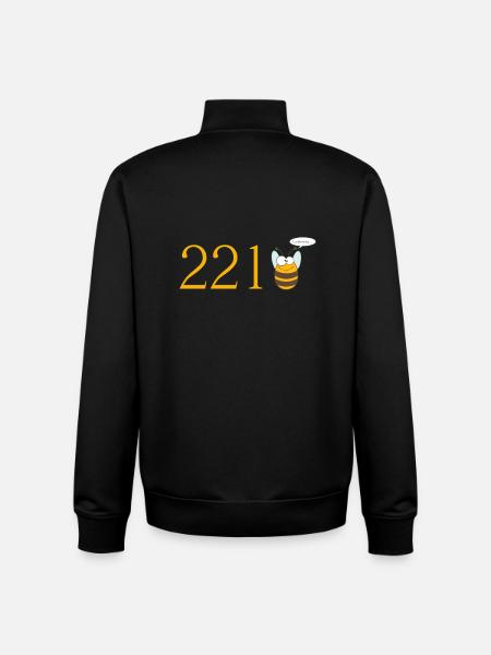 221bee - Sweat zippé unisexe en coton bio Stanley/Stella - noir