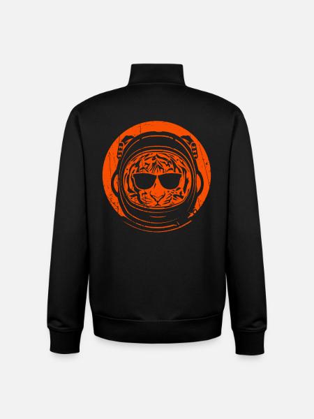 Tiger Astronaut - Unisex Organic Zip Sweatshirt by Stanley/Stella - black