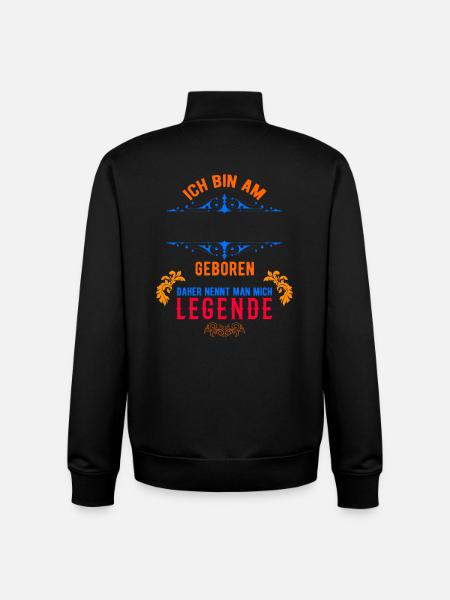 Date of birth - Unisex Organic Zip Sweatshirt by Stanley/Stella - black