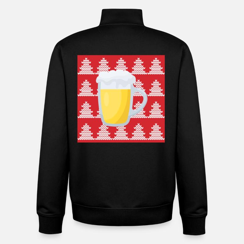 Bière de Noël laide - Sweat zippé unisexe en coton bio Stanley/Stella - noir