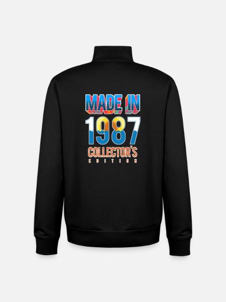 1987 - Sweat zippé unisexe en coton bio Stanley/Stella - noir
