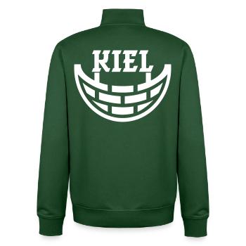 Kiel - Unisex Organic Zip Sweatshirt von Stanley/Stella - Flaschengrün - Hinten - AI Model Male 185 dark (185cm)