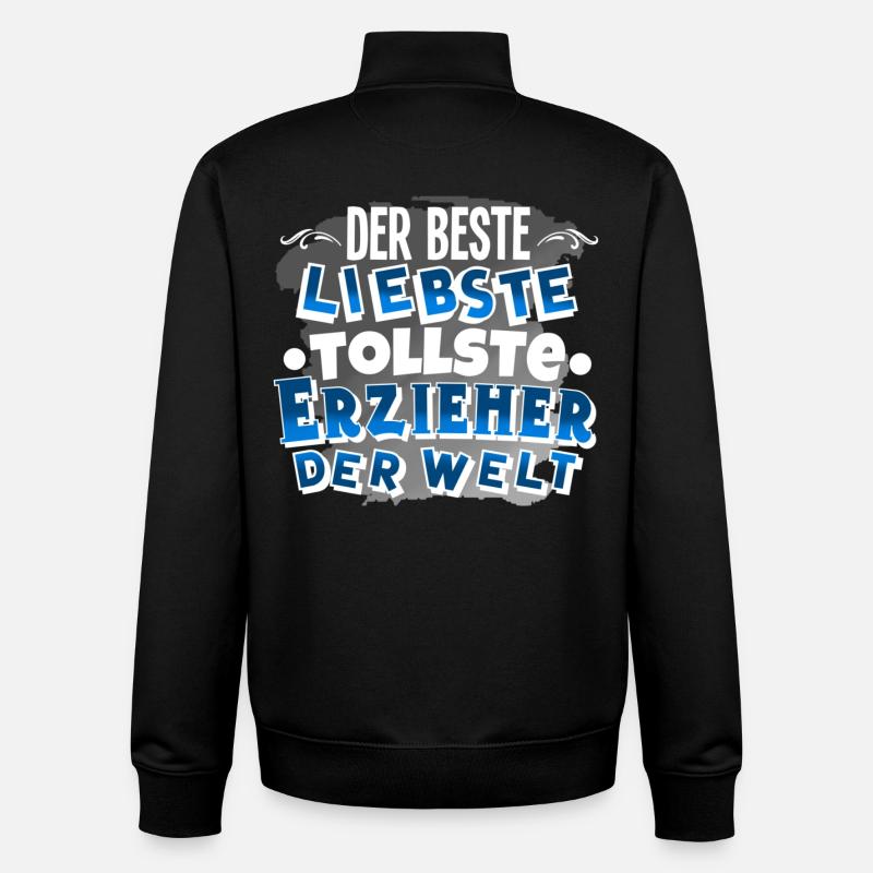 éducateur - Sweat zippé unisexe en coton bio Stanley/Stella - noir