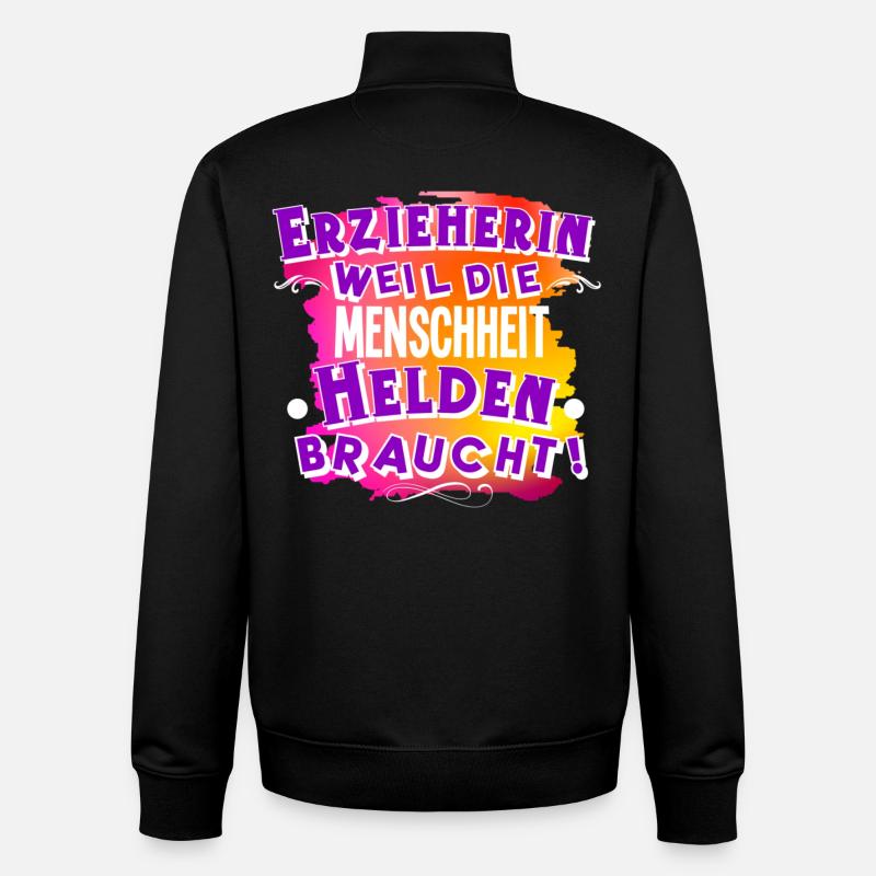 Erzieherin - Unisex Organic Zip Sweatshirt von Stanley/Stella - Schwarz