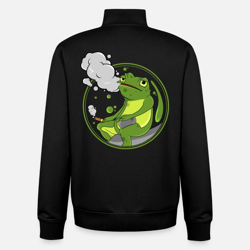 Cigare Grenouille - Sweat zippé unisexe en coton bio Stanley/Stella - noir