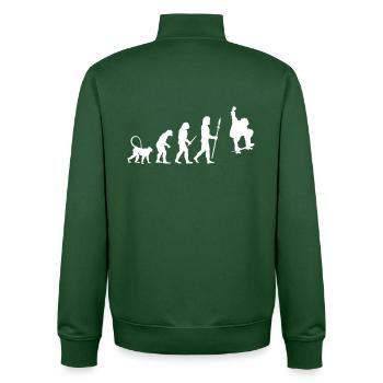 Skater Evolution - Unisex Organic Zip Sweatshirt von Stanley/Stella - Flaschengrün - Hinten - AI Model Male 185 dark (185cm)