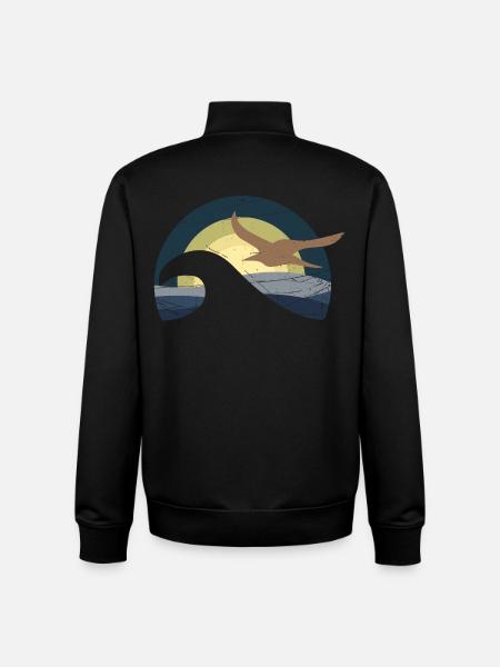 Möwe am Meer - Unisex Organic Zip Sweatshirt von Stanley/Stella - Schwarz