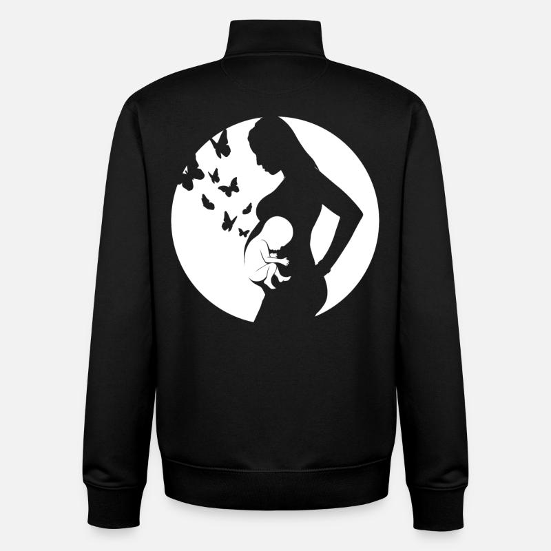 Mère - Bébé - Grossesse - Sweat zippé unisexe en coton bio Stanley/Stella - noir