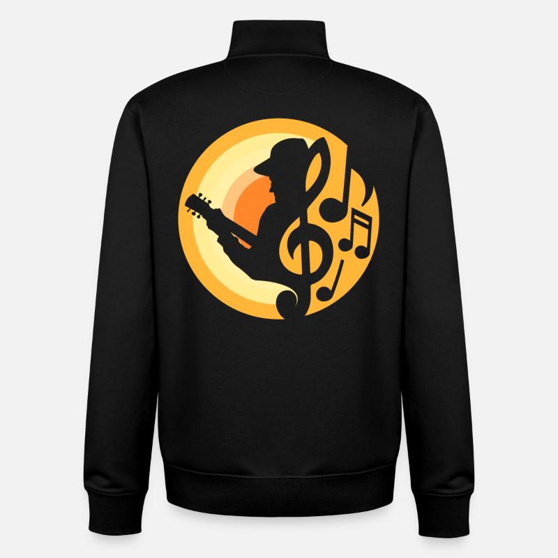 Guitariste - Sweat zippé unisexe en coton bio Stanley/Stella - noir