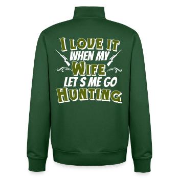 Hunter hunting - Unisex Organic Zip Sweatshirt by Stanley/Stella - bottle green - Back - AI Model Male 185 dark (185cm)
