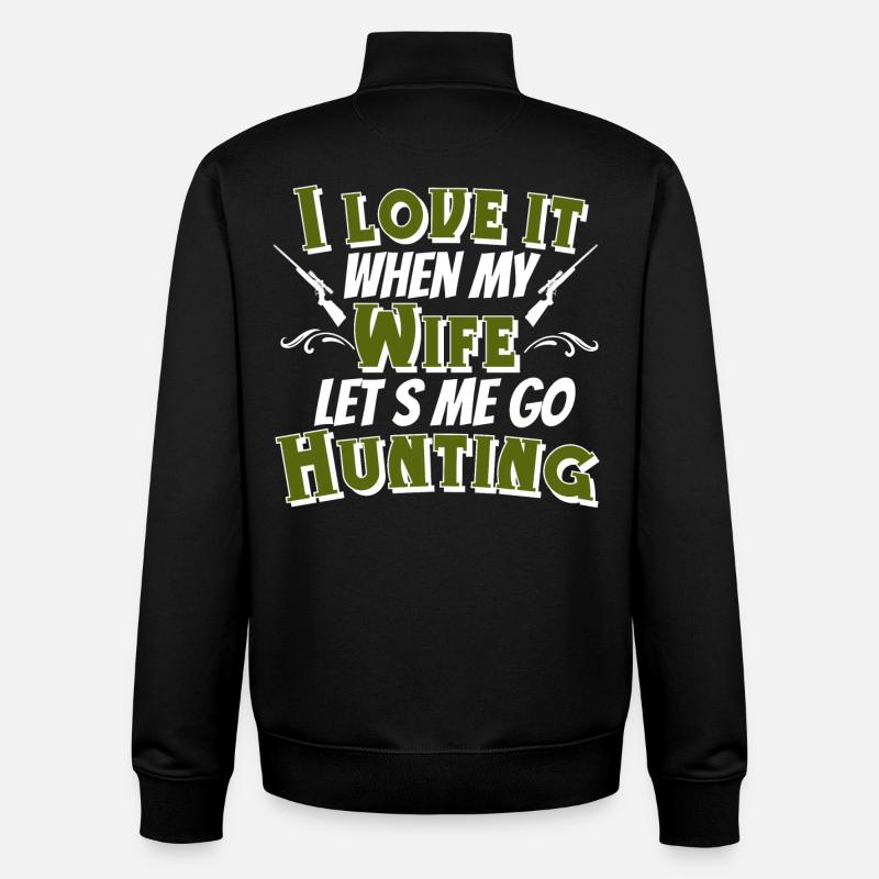 Chasseurs Chasse - Sweat zippé unisexe en coton bio Stanley/Stella - noir