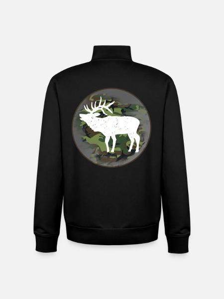 Élan chasseur - Sweat zippé unisexe en coton bio Stanley/Stella - noir