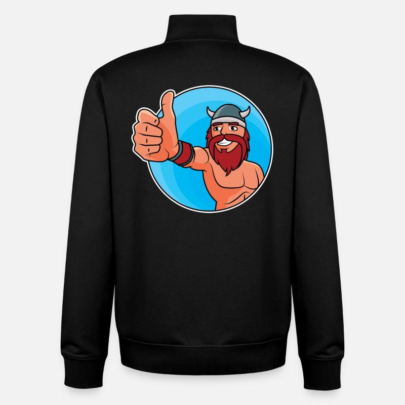 Vikings - pouce levé - Sweat zippé unisexe en coton bio Stanley/Stella - noir