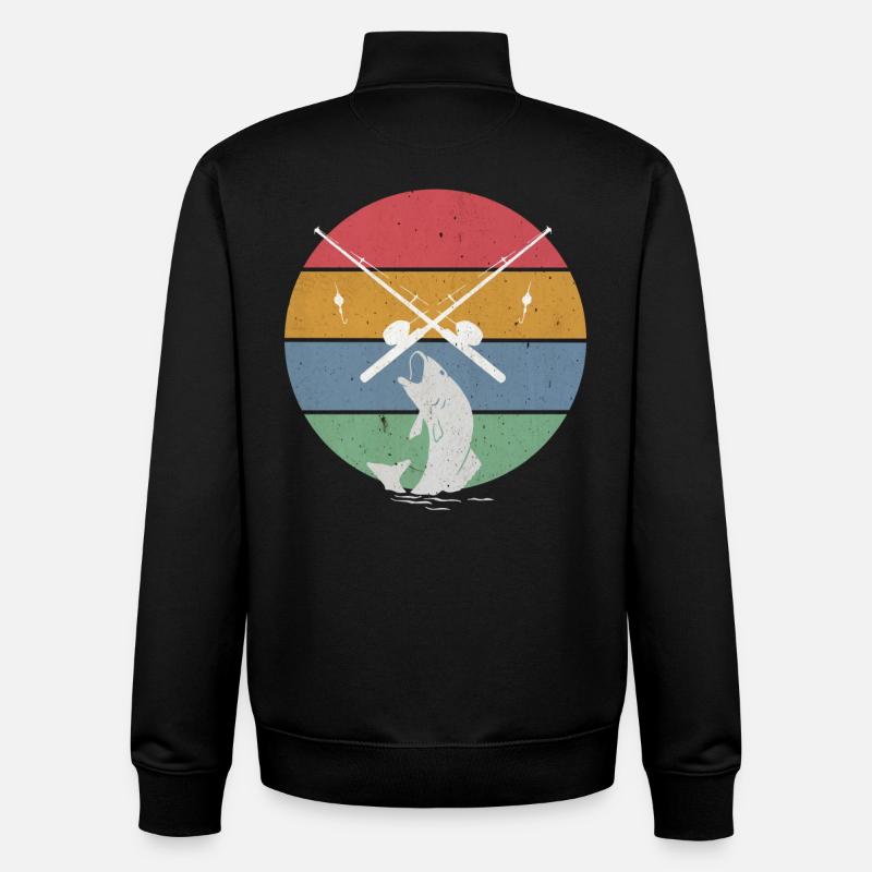 Pêche pêche pêche - Sweat zippé unisexe en coton bio Stanley/Stella - noir