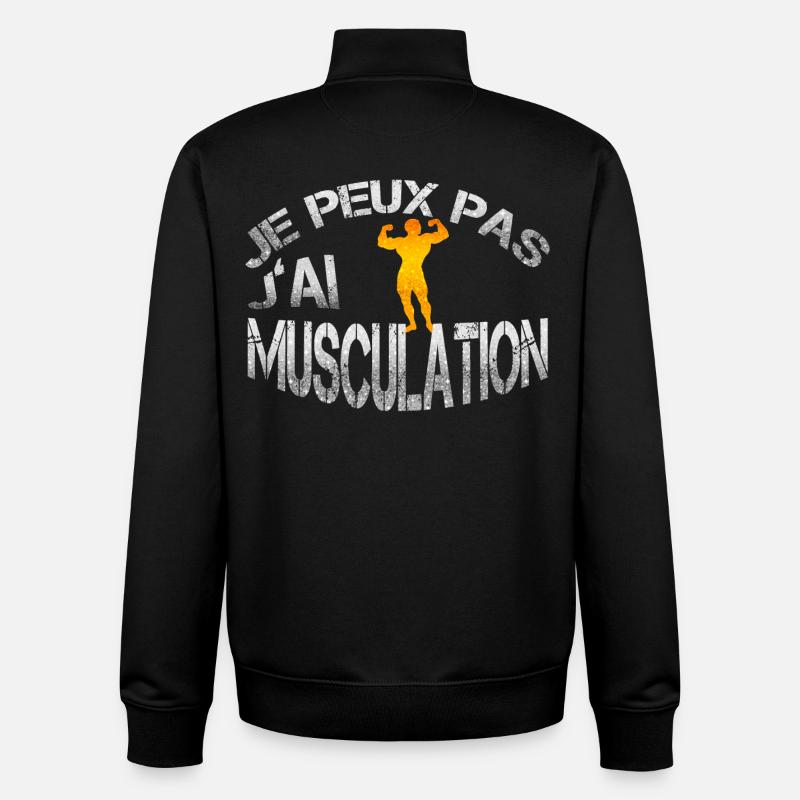 Musculation - Sweat zippé unisexe en coton bio Stanley/Stella - noir