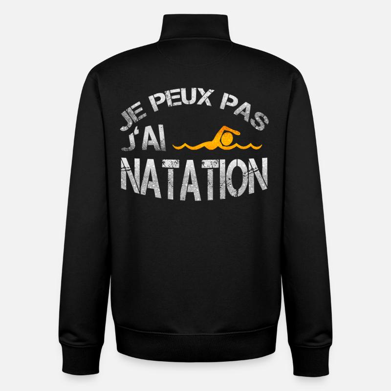 Natation - Sweat zippé unisexe en coton bio Stanley/Stella - noir