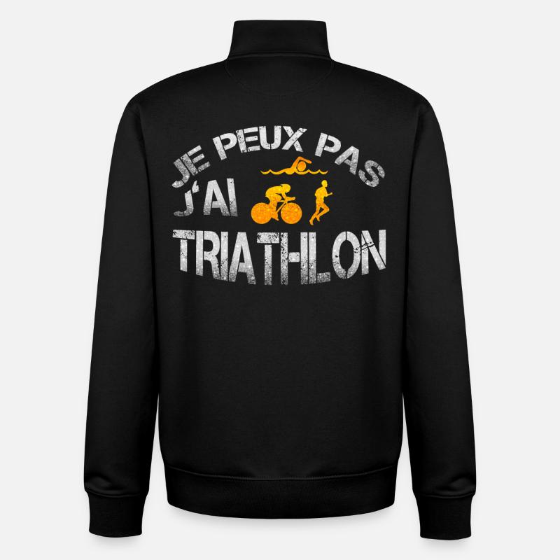Triathlon - Sweat zippé unisexe en coton bio Stanley/Stella - noir