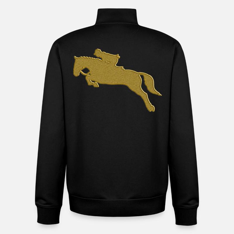 Gold Reiten - Unisex Organic Zip Sweatshirt von Stanley/Stella - Schwarz
