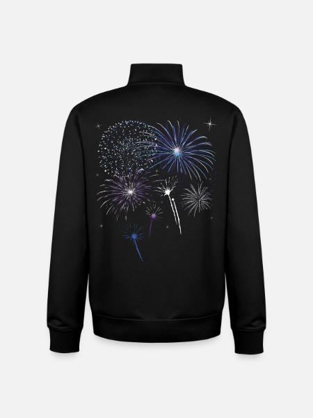 Silvester. Beautiful firework with stars. - Unisex Organic Zip Sweatshirt by Stanley/Stella - black