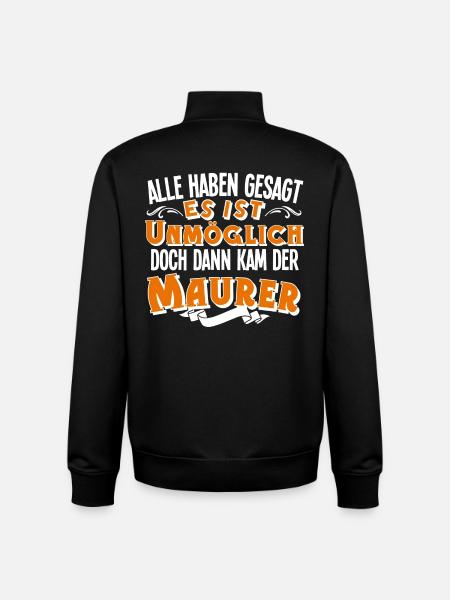 Maurer - Unisex Organic Zip Sweatshirt von Stanley/Stella - Schwarz