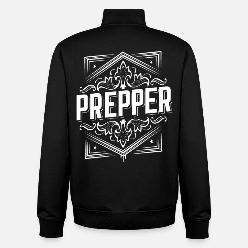 prepper survival apocalypse apocalypse - Sweat zippé unisexe en coton bio Stanley/Stella - noir