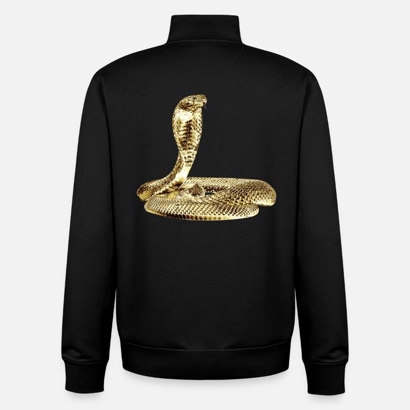 Cobra in attack on Black - Unisex Organic Zip Sweatshirt by Stanley/Stella - black