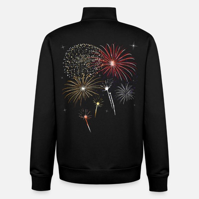 Feux d'artifice le jour de l'an - Sweat zippé unisexe en coton bio Stanley/Stella - noir
