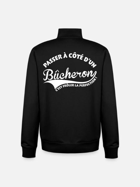 Bûcheron Perfection - Sweat zippé unisexe en coton bio Stanley/Stella - noir
