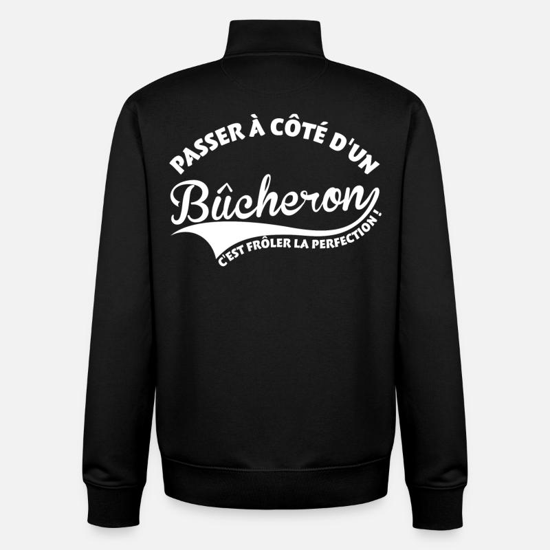 Holzfäller Perfektion - Unisex Organic Zip Sweatshirt von Stanley/Stella - Schwarz