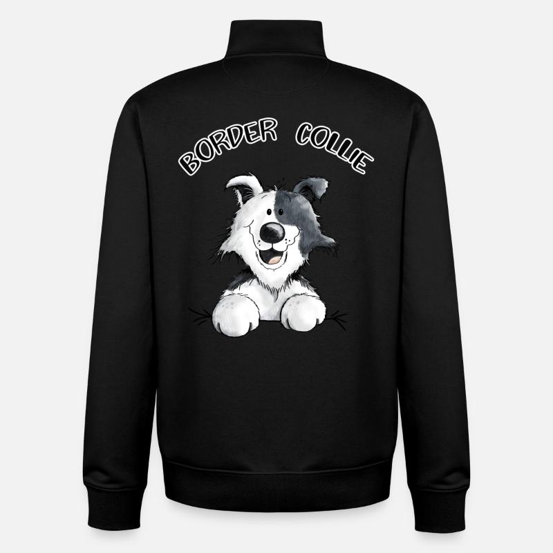 Abenteuerlustiger Border Collie - Unisex Organic Zip Sweatshirt von Stanley/Stella - Schwarz