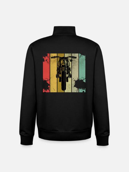 Motorcycle Biker Retro - Unisex Organic Zip Sweatshirt by Stanley/Stella - black