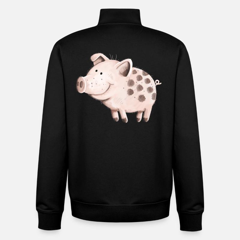 Süßes Schwein - Unisex Organic Zip Sweatshirt von Stanley/Stella - Schwarz