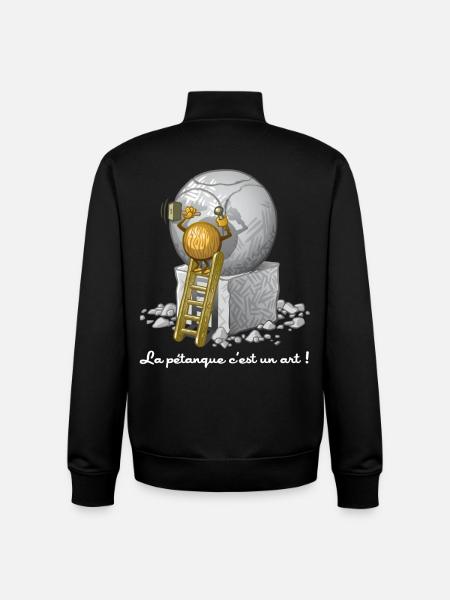 Art et pétanque - Sweat zippé unisexe en coton bio Stanley/Stella - noir