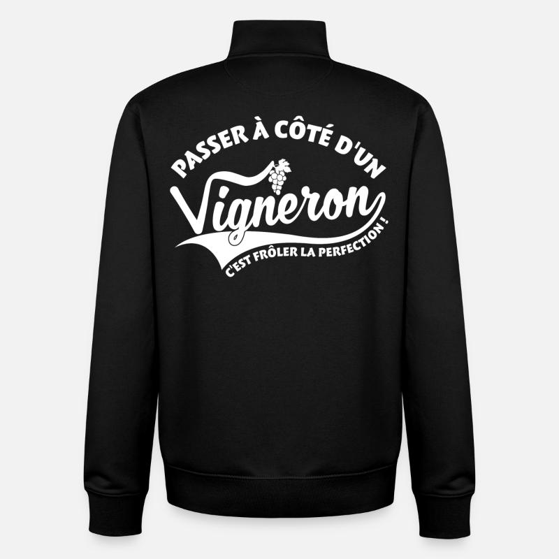 Winemaker Perfection - Unisex Organic Zip Sweatshirt by Stanley/Stella - black