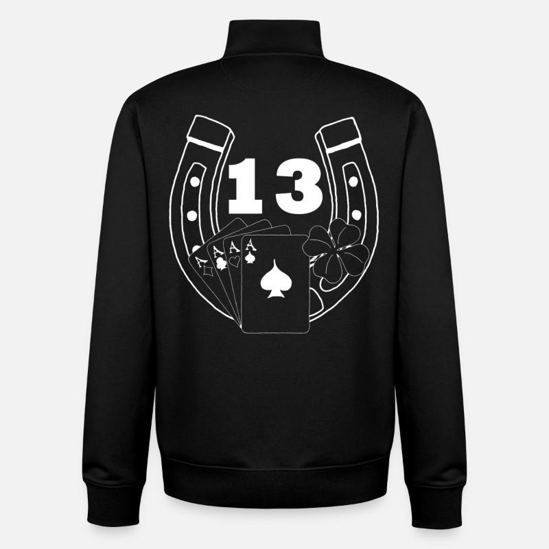 La chance (blanc) - Sweat zippé unisexe en coton bio Stanley/Stella - noir