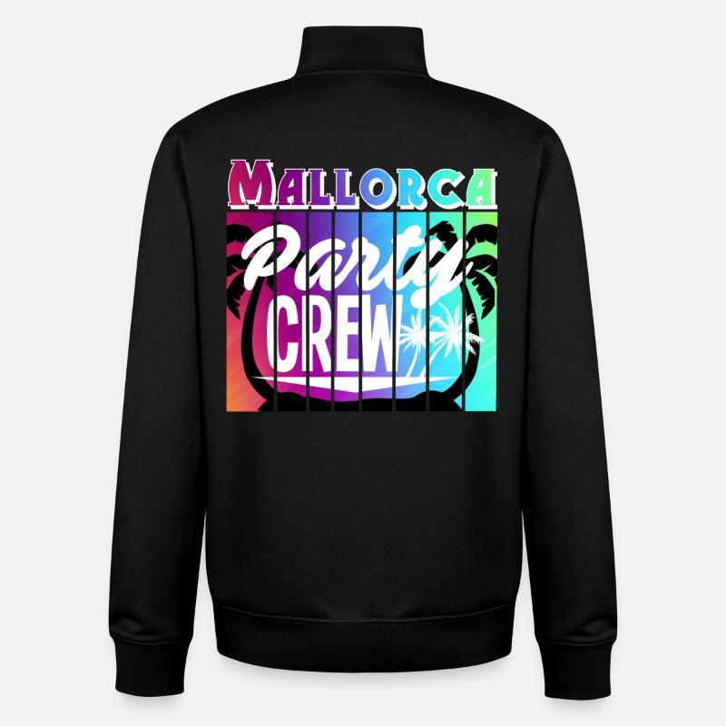Mallorca Party Crew - Sweat zippé unisexe en coton bio Stanley/Stella - noir