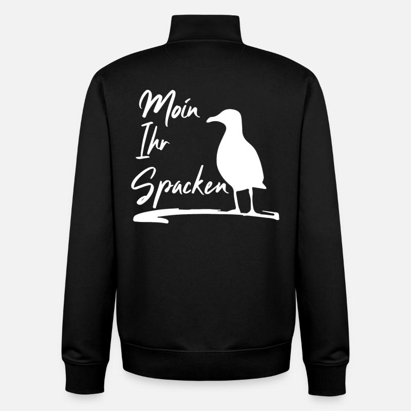 Moin Ihr Spacken - Unisex Organic Zip Sweatshirt von Stanley/Stella - Schwarz