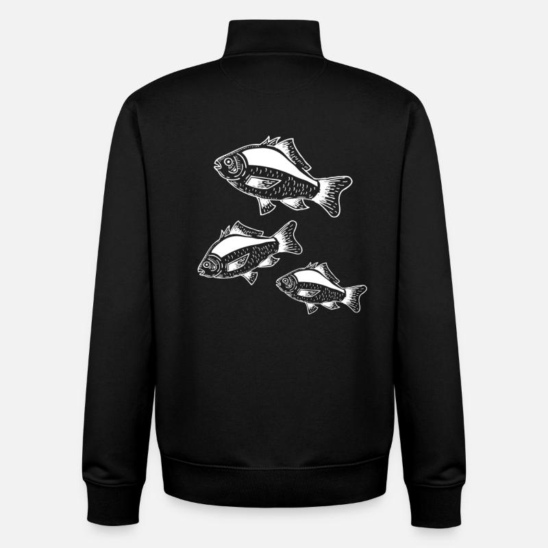fish - Unisex Organic Zip Sweatshirt by Stanley/Stella - black