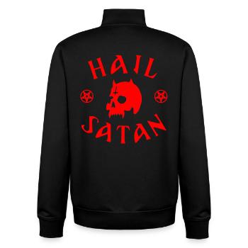 Hail Satan - Unisex Organic Zip Sweatshirt by Stanley/Stella - black - Back - AI Model Male 185 light (185cm)