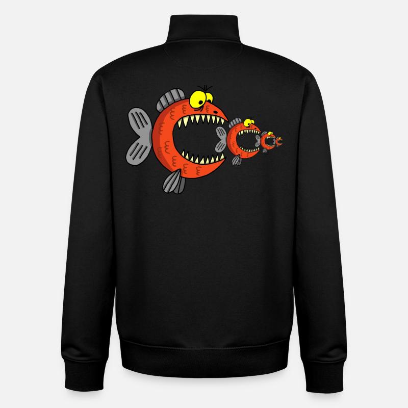 Fisch- und Nahrungskette - Unisex Organic Zip Sweatshirt von Stanley/Stella - Schwarz