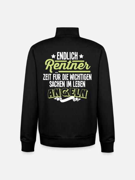 Rentner Angeln - Unisex Organic Zip Sweatshirt von Stanley/Stella - Schwarz
