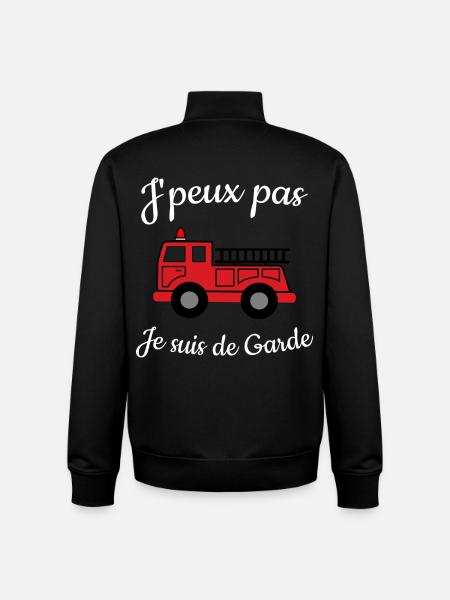 Garde Pompier Jpeux Pas - Sweat zippé unisexe en coton bio Stanley/Stella - noir