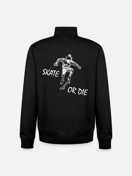 Skate Or Die - Unisex Organic Zip Sweatshirt by Stanley/Stella - black