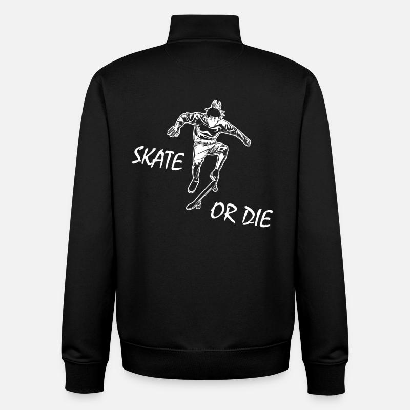 Patiner ou mourir - Sweat zippé unisexe en coton bio Stanley/Stella - noir