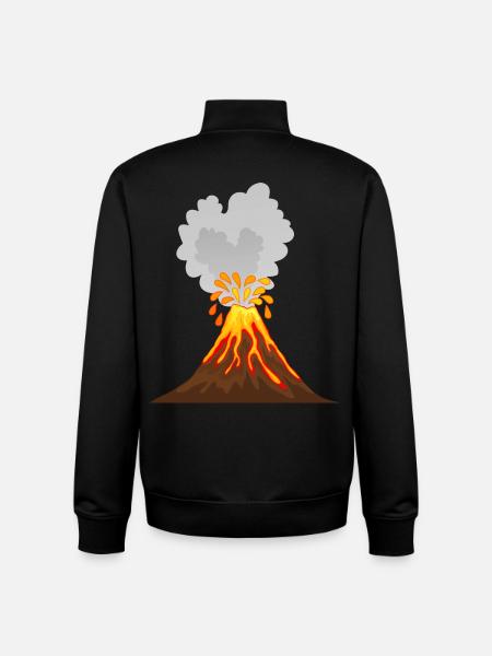 Volcán, lava, ceniza, magma, geólogo, vulcano - Sudadera unisex con cremallera de algodón orgánico de Stanley/Stella - negro