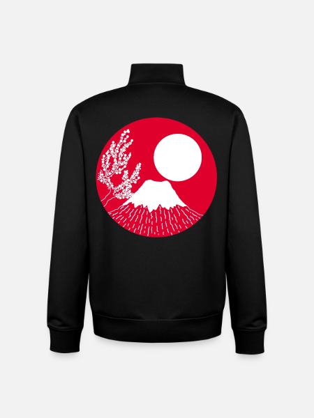 Mount fuji manga - Unisex Organic Zip Sweatshirt by Stanley/Stella - black