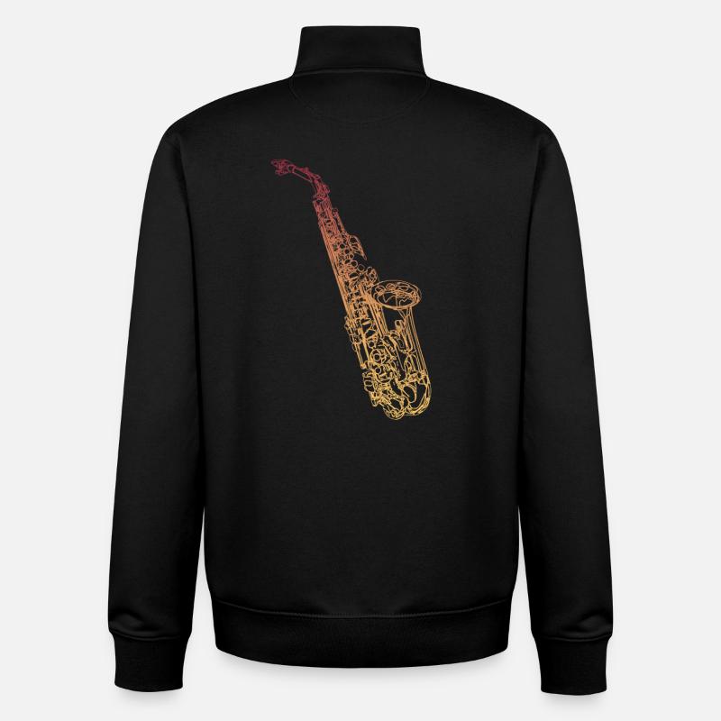 Saxophone ténor - Sweat zippé unisexe en coton bio Stanley/Stella - noir